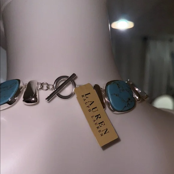 Lauren Ralph Lauren Silver Necklace with Blue Stones - Picture 6 of 11